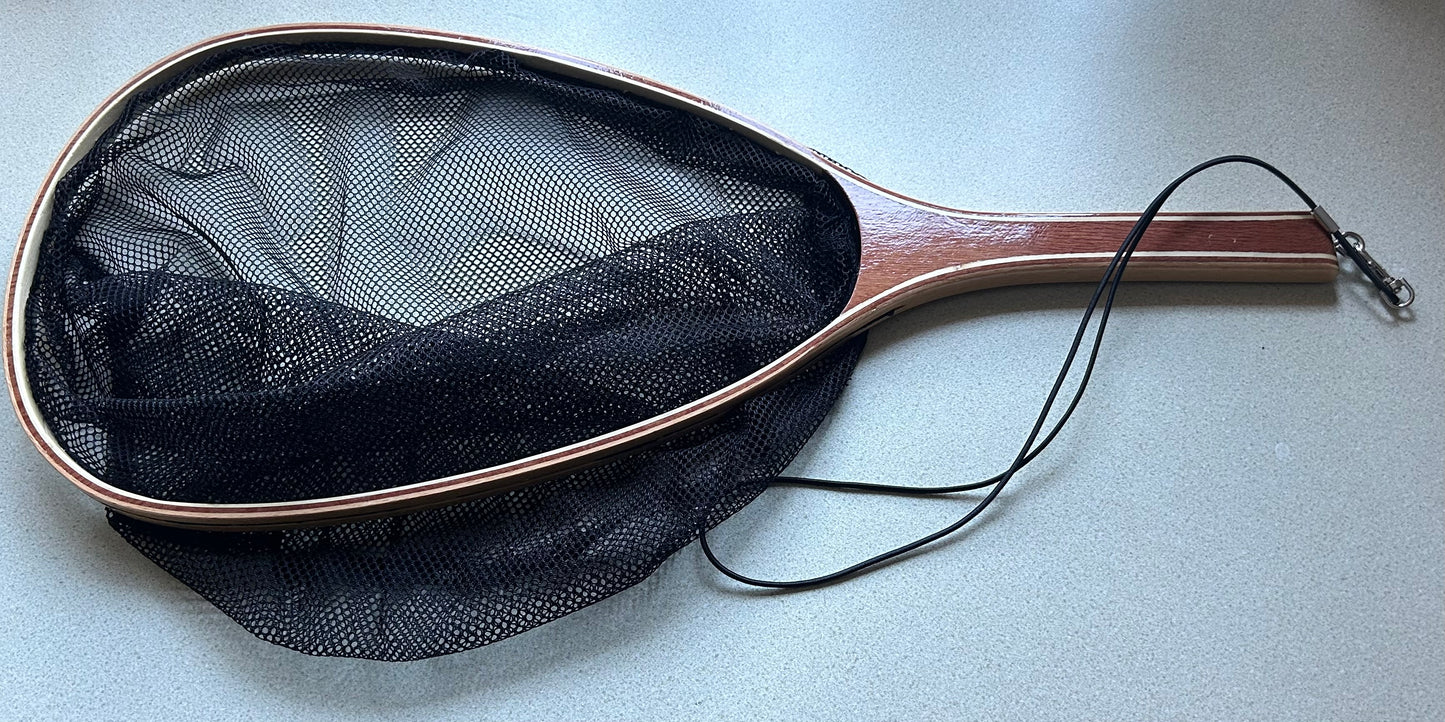 Landing Net for fly fishing - Nylon net with wooden frame