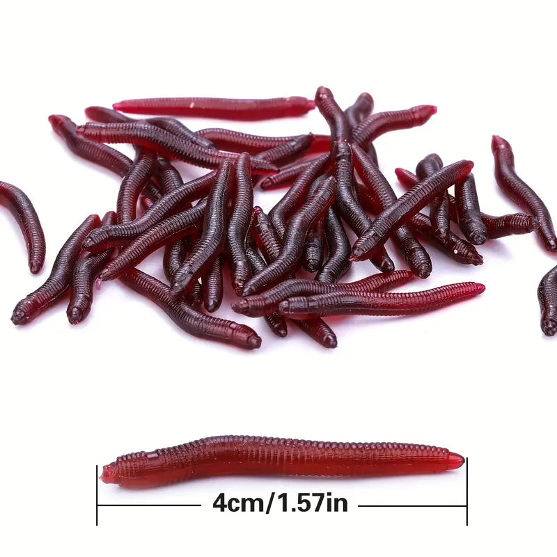 100 Worms artificial - Red (dark)