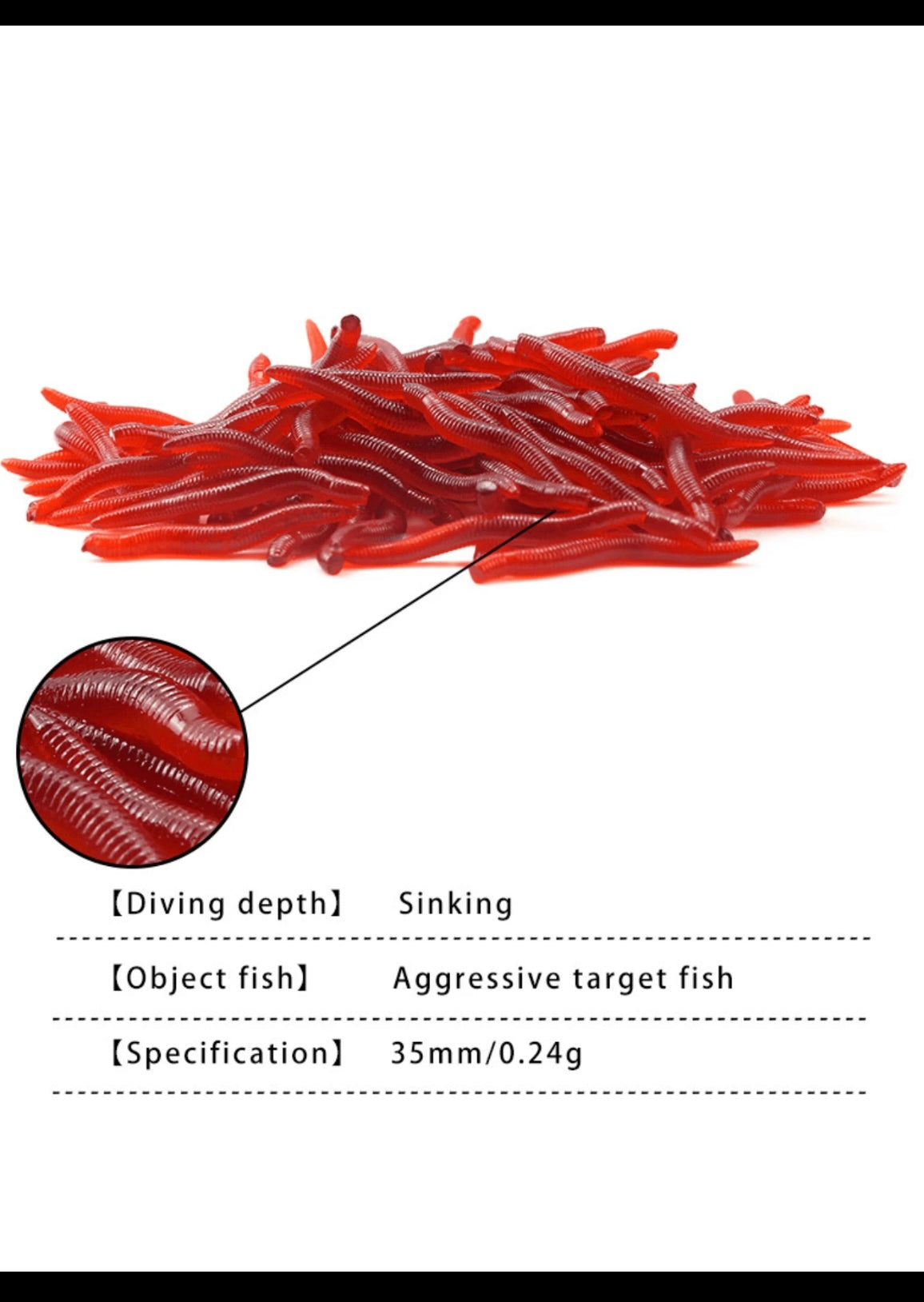 100 Worms artificial Red (bright)