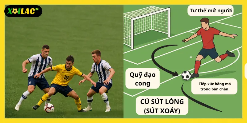 Cú sút chìm đầy uy lực trong trận trực tiếp bóng đá